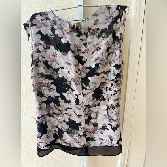 Rebecca Taylor Frosted Flower Print Silk Top - Size 6 - Picture 5 of 6